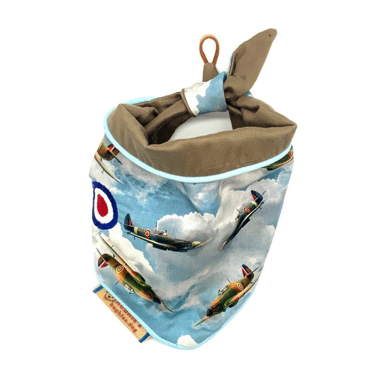 British Heritage Spitfire Tie - on Dog Bandana (reversible) - Hughies Dog Accessories