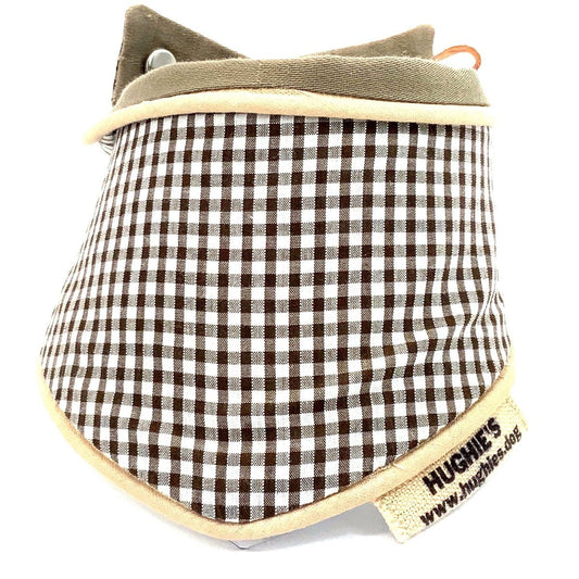 Mushroom Gingham Snap - on Dog Bandana (reversible) - Hughies Dog Accessories