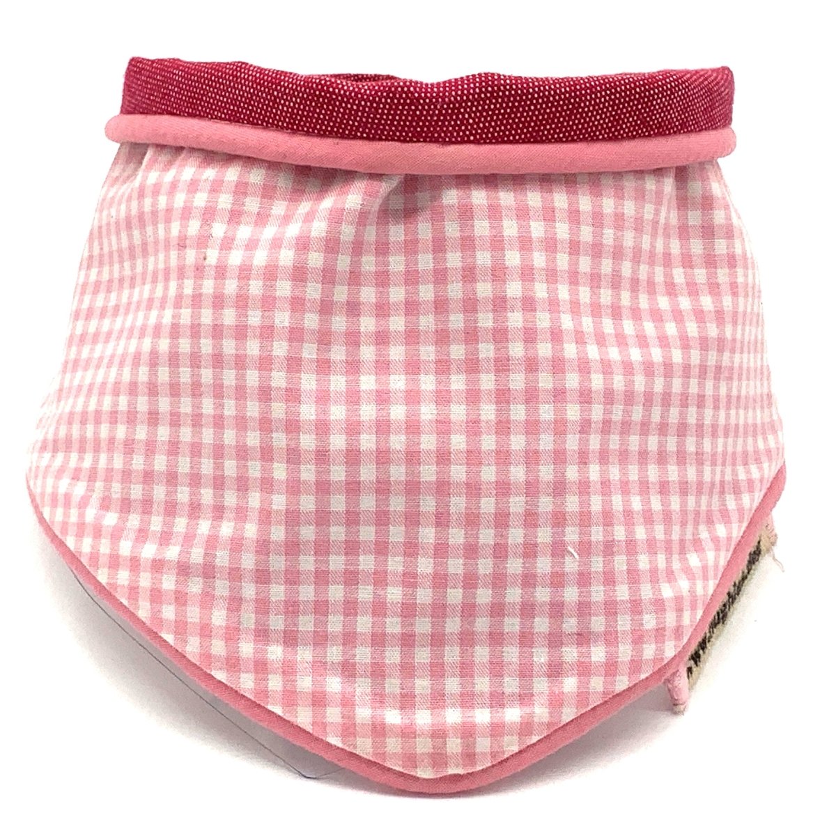 Pink Gingham Snap - on Dog Bandana (reversible) - Hughies Dog Accessories