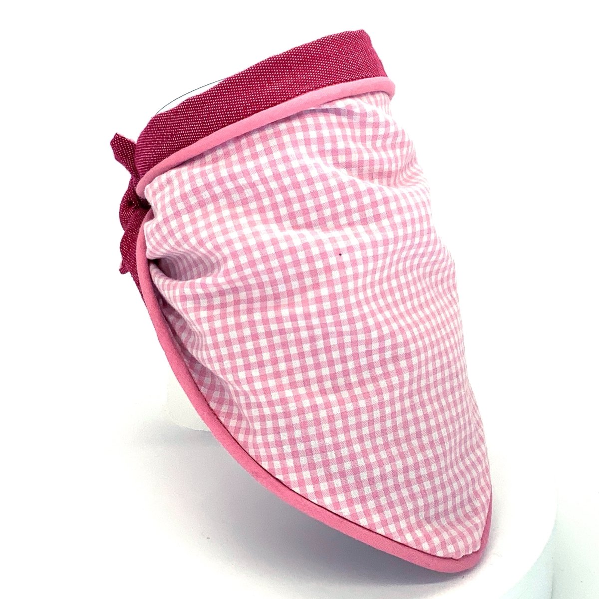 Pink Gingham Tie - on Dog Bandana (reversible) - Hughies Dog Accessories
