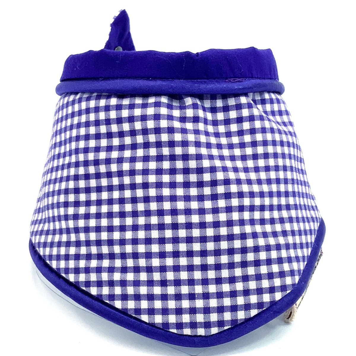 Purple Gingham Snap - on Dog Bandana (reversible) - Hughies Dog Accessories