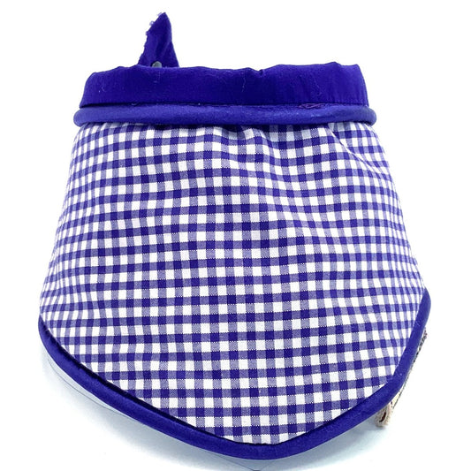 Purple Gingham Snap - on Dog Bandana (reversible) - Hughies Dog Accessories