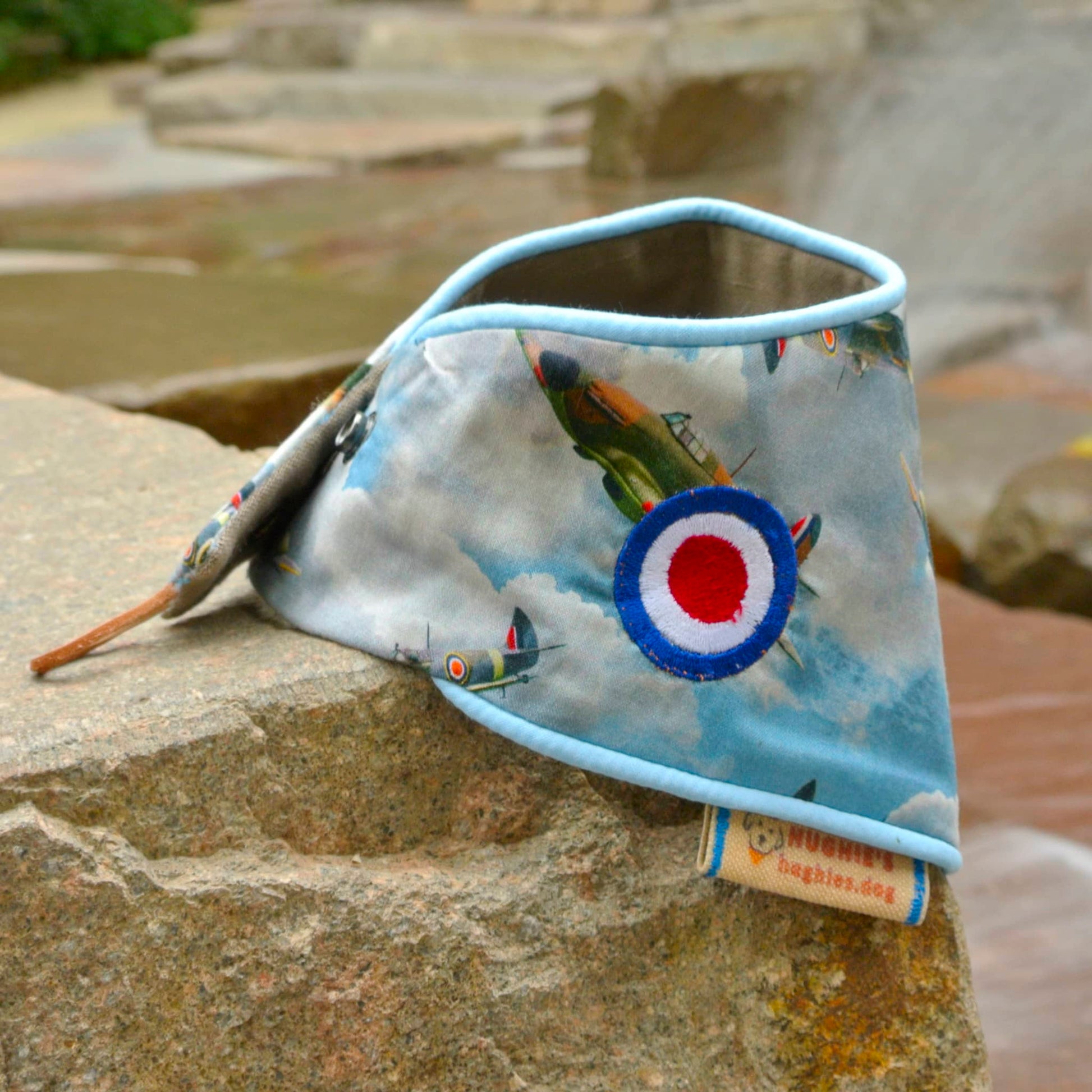 British Heritage Spitfire Snap-on Dog Bandana (reversible) - Hughies Dog Accessories