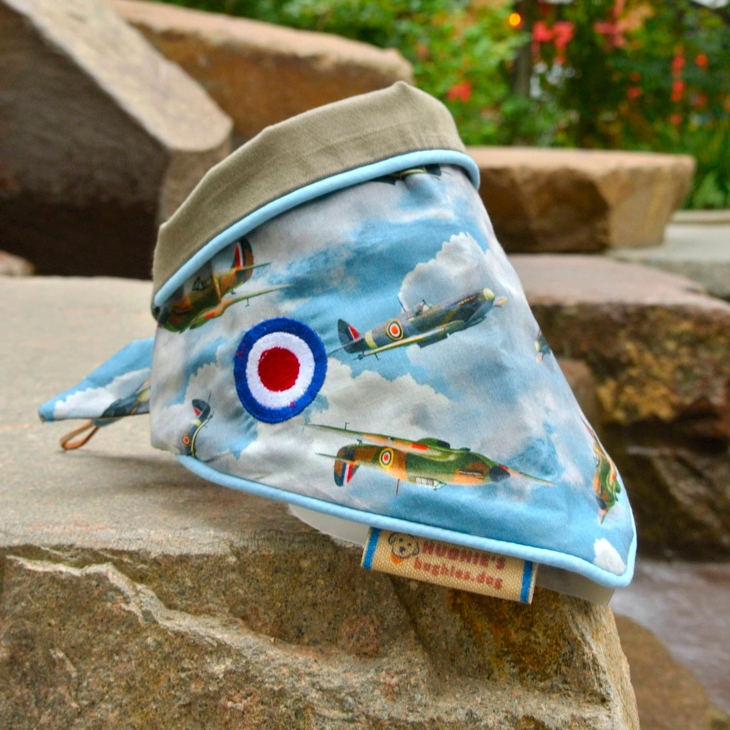 British Heritage Spitfire Tie-on Dog Bandana (reversible) - Hughies Dog Accessories