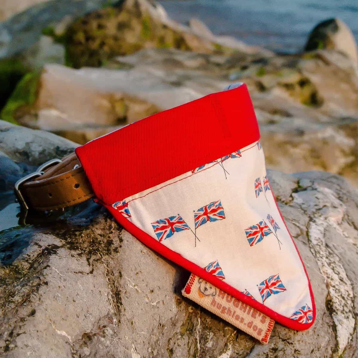 British Heritage Union Jack Over-collar Dog Bandana (reversible) - Hughies Dog Accessories