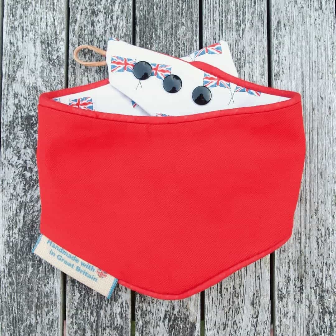 British flag luxury dog bandana.