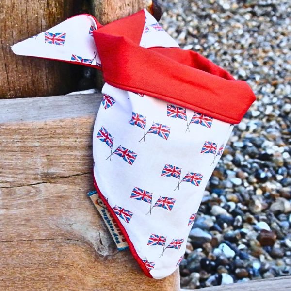 British Heritage Union Jack Tie-on Dog Bandana (reversible) - Hughies Dog Accessories