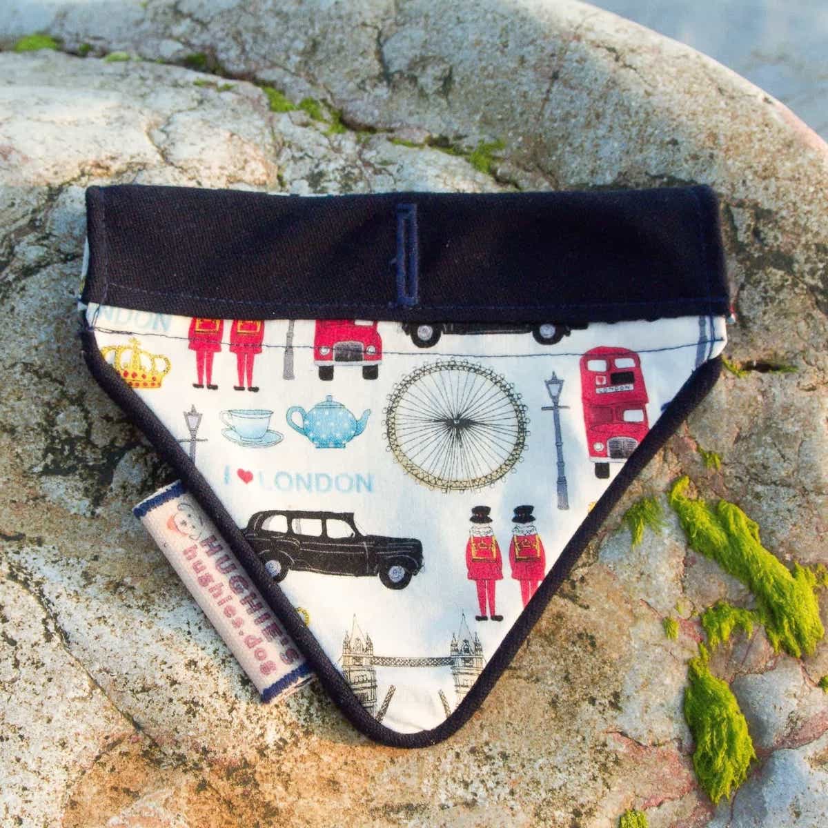 London Heritage Over-collar Dog Bandana (reversible) - Hughies Dog Accessories