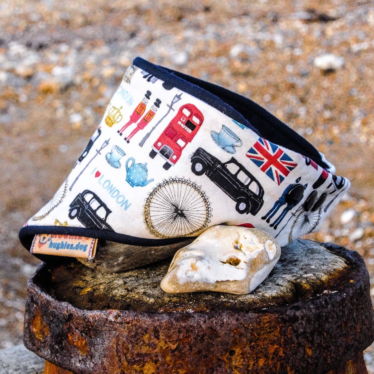 London Heritage Snap-on Dog Bandana (reversible) - Hughies Dog Accessories