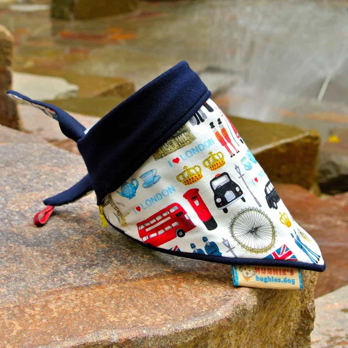 London Heritage Tie-on Dog Bandana (reversible) - Hughies Dog Accessories