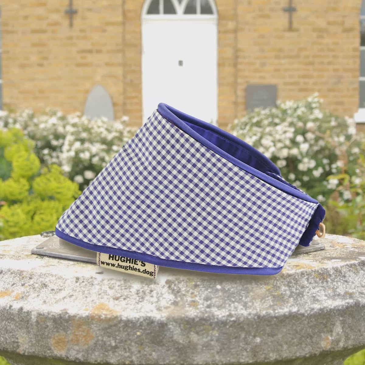 Purple Gingham Snap-on Dog Bandana (reversible) - Hughies Dog Accessories