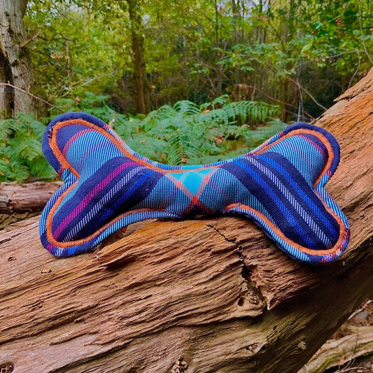 Cambridge Check Soft Dog Bone Toy - Hughies Dog Accessories