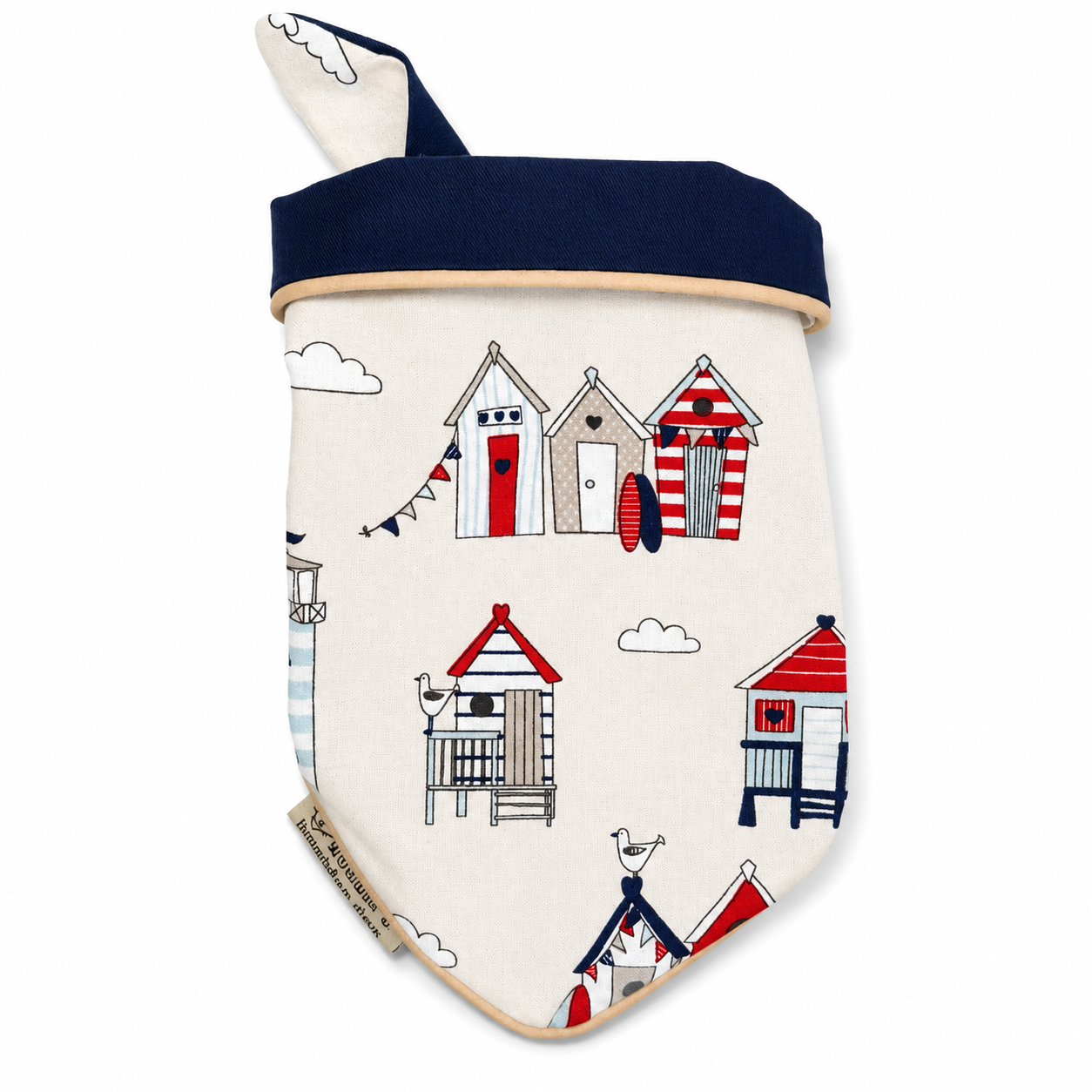 Coastal Heritage reversible tie-on dog bandana front view on white background