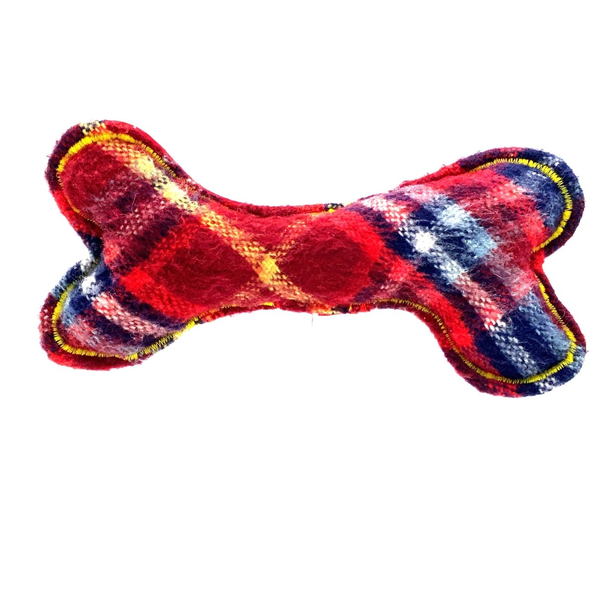 Heritage check Soft Dog Bone Toy - Hughies Dog Accessories