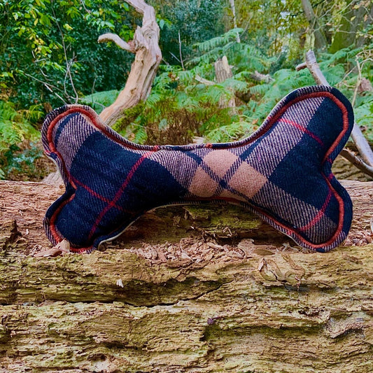 Highland Tartan Soft Dog Bone Toy - Hughies Dog Accessories