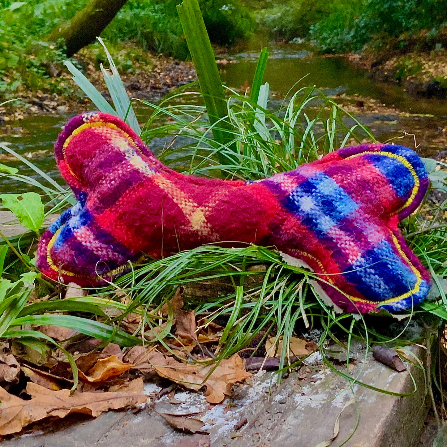 Heritage check Soft Dog Bone Toy