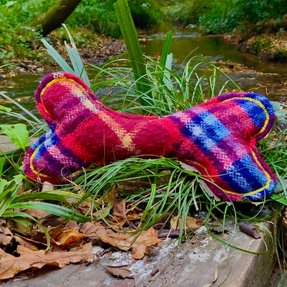 Heritage check Soft Dog Bone Toy