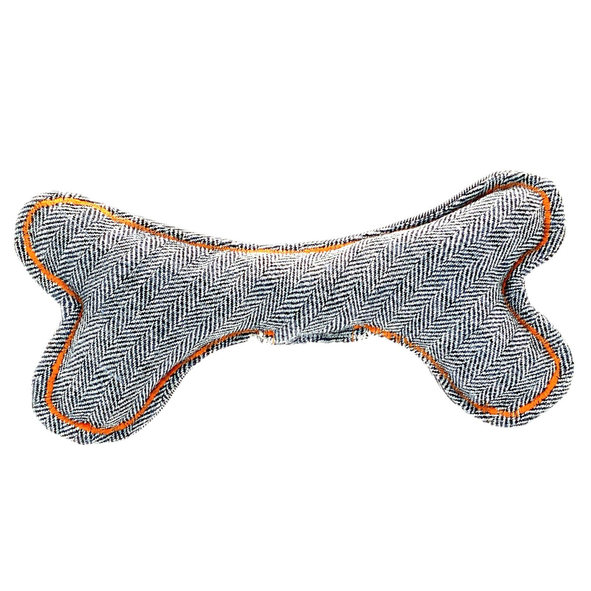 Herringbone Tweed soft bone dog toy on a white background