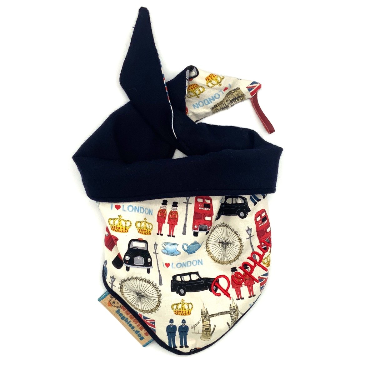 London Heritage Tie - on Dog Bandana (reversible) - Hughies Dog Accessories