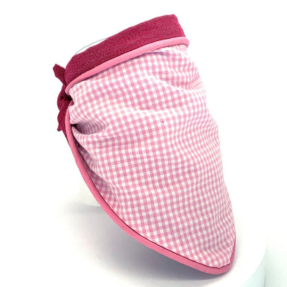 Pink Gingham Tie - on Dog Bandana (reversible) - Hughies Dog Accessories