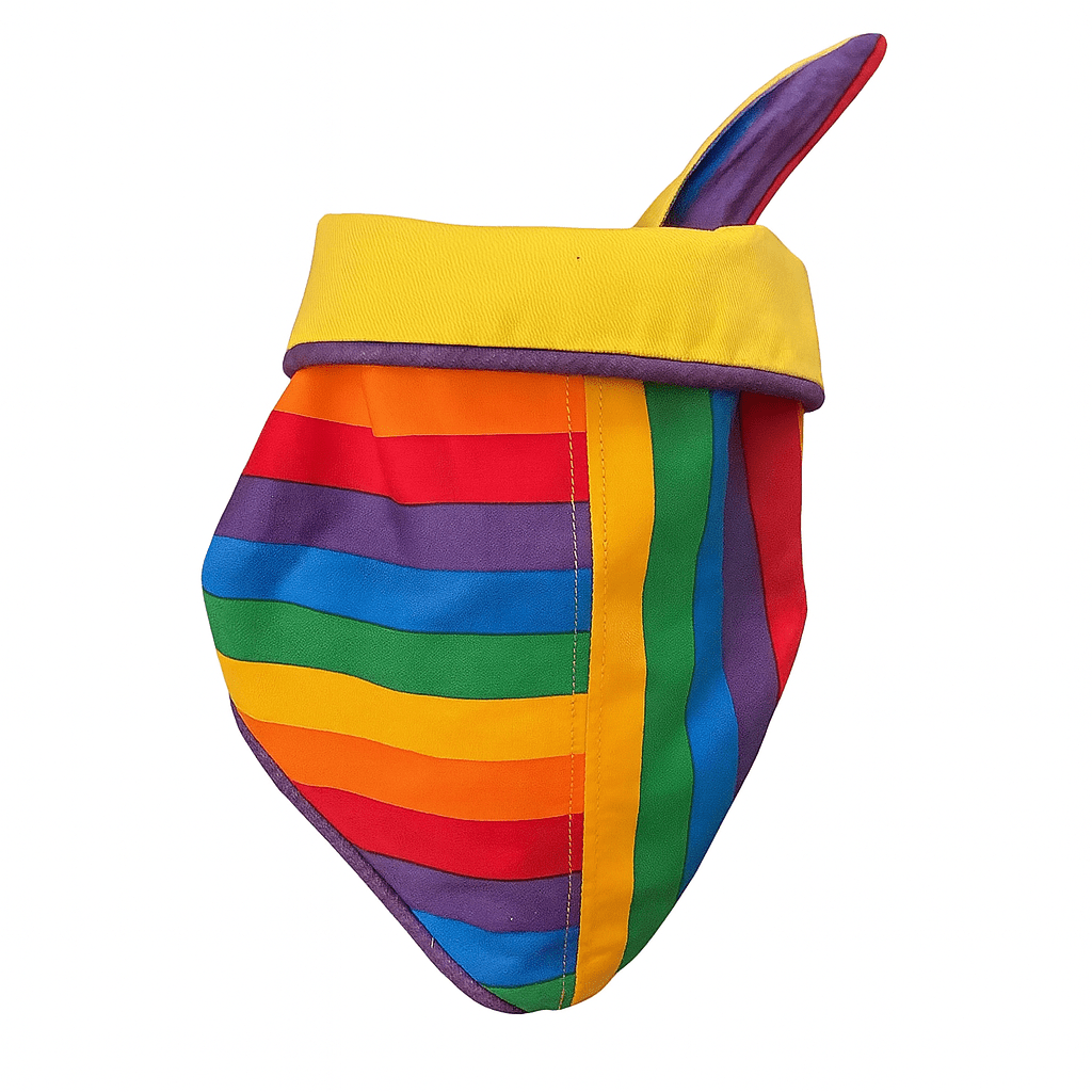 Pride Rainbow Tie - on dog bandana (reversible) - Hughies Dog Accessories