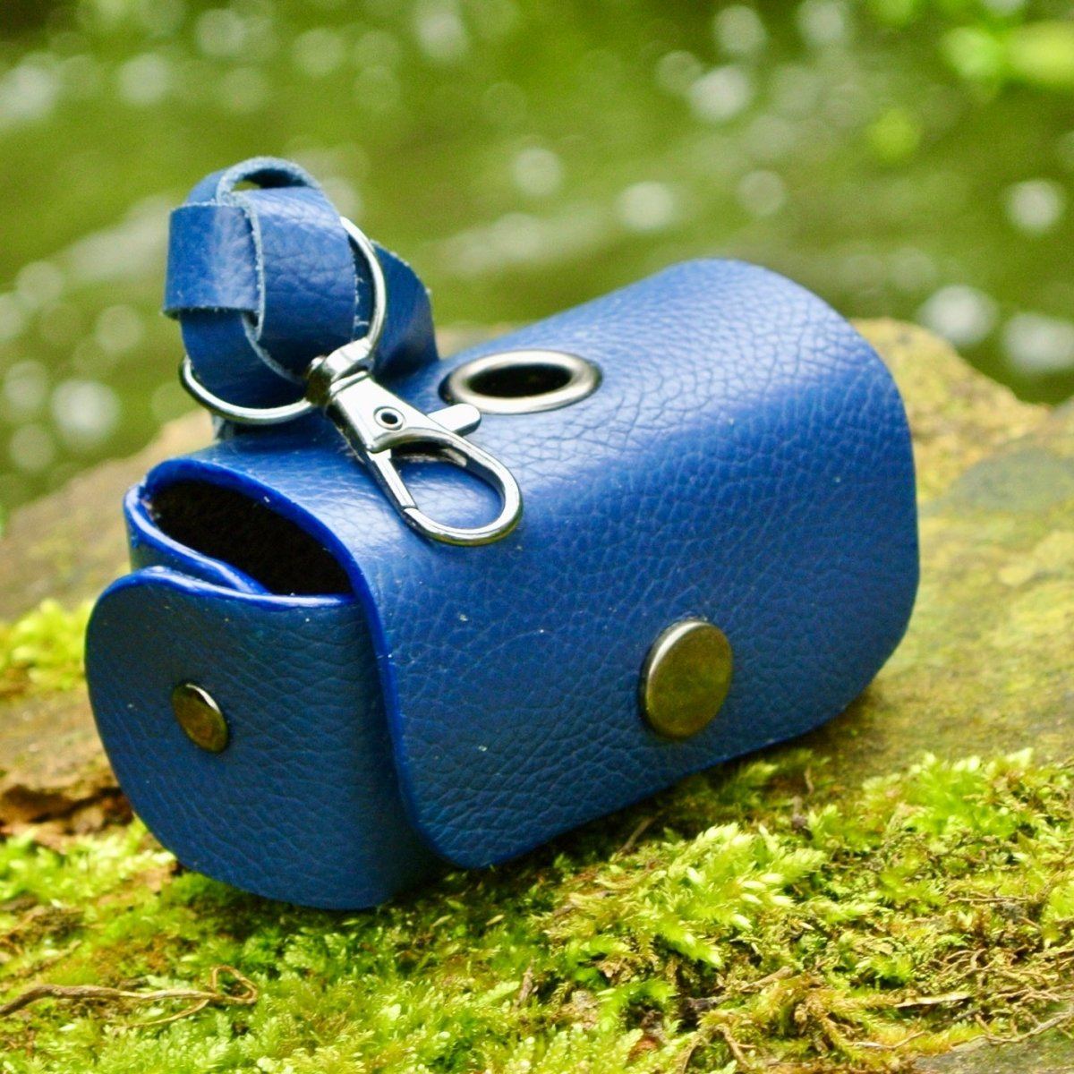 Reclaimed leather dog waste bag holder – alternate product view 3