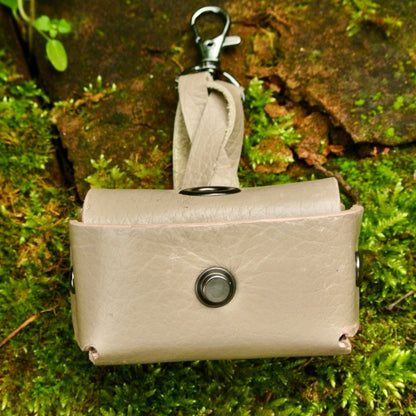 Reclaimed leather dog waste bag holder – alternate product view 4