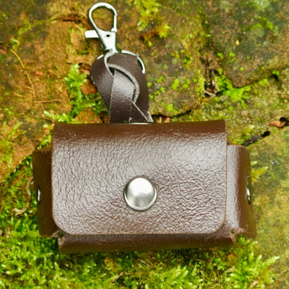 Reclaimed leather dog waste bag holder – alternate product view 5