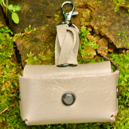 Reclaimed leather dog waste bag holder – alternate product view 8
