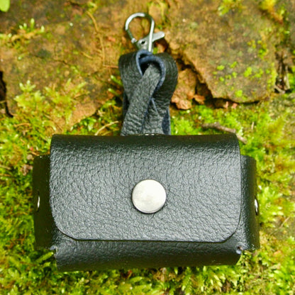 Reclaimed leather dog waste bag holder – alternate product view 9