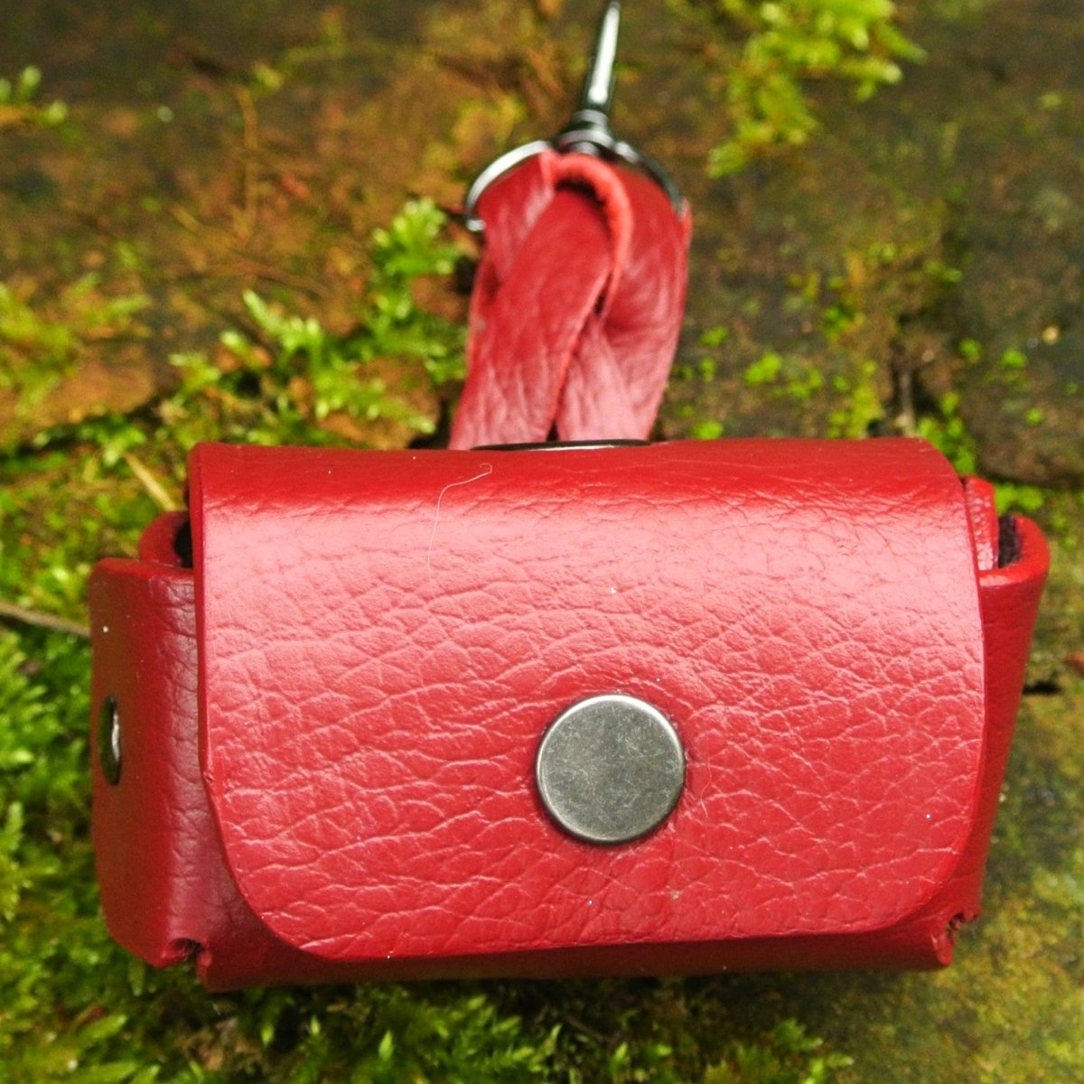 Repurposed Leather Pet Waste Bag Dispenser - Hughies Dog Accessories