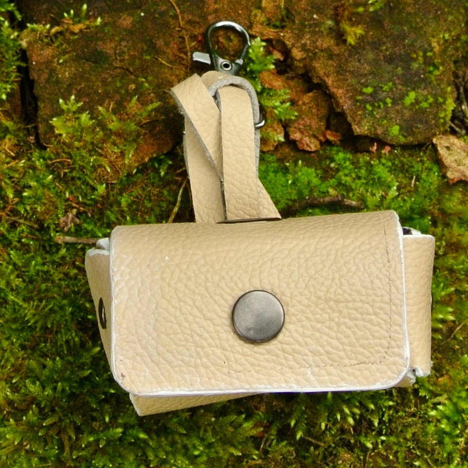 Repurposed Leather Pet Waste Bag Dispenser - Hughies Dog Accessories
